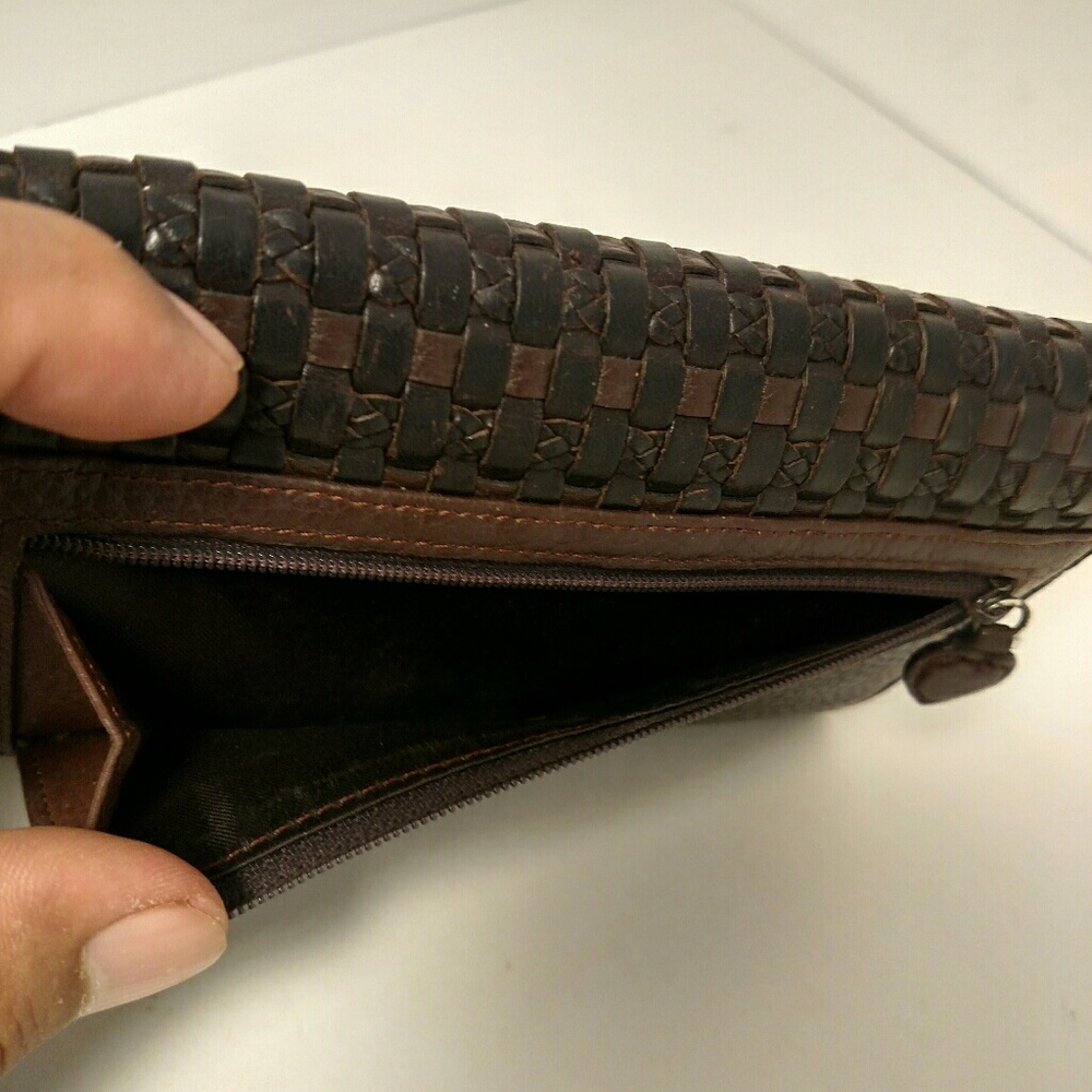 Brighton Brown Vintage  Weaved Leather Wallet - Picture 7 of 8